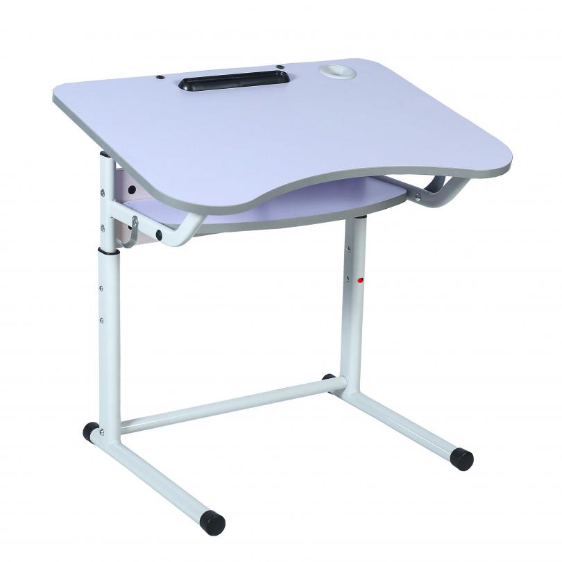 Стіл учнівський 1-місний з полицею, каркас - плоскоов. + кругла труба, з регулюванням кута нахилу стільниці, рост. гр. №3-6, АЛМАНТ, 700х500х580-760 мм.